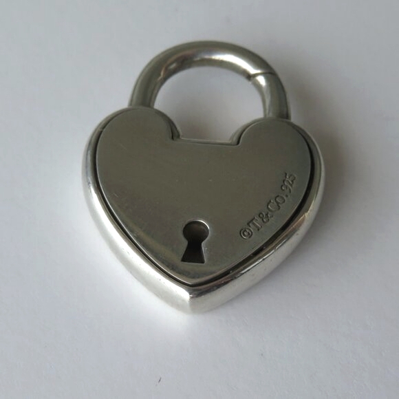 Tiffany's Heart Arc Lock Sterling Silver Charm Pendant - Picture 12 of 16